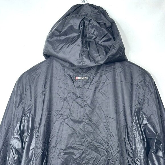 Element Mens Jacket Windbreaker Full Zip Mesh Lined Hooded Zip Pockets Black L - Picture 5 of 14